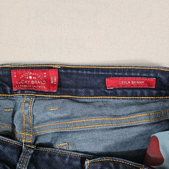 Lucky Brand Jeans Womens 8/29 Long Blue Denim Leyla Skinny Mid Rise - Picture 5 of 13